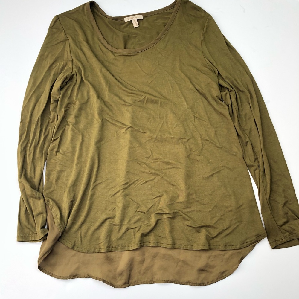 Anthropologie Bordeaux olive green long sleeve top